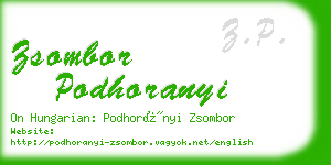 zsombor podhoranyi business card